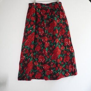 VTG Pendelton Country Sophisticates Floral Maxi Skirt Modest Red Black 12